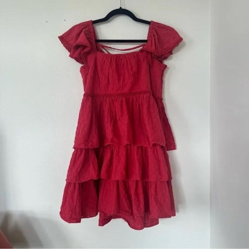 Cinq a Sept Marcia Eyelet Tiered Cotton Mini Dress - Picture 2 of 6